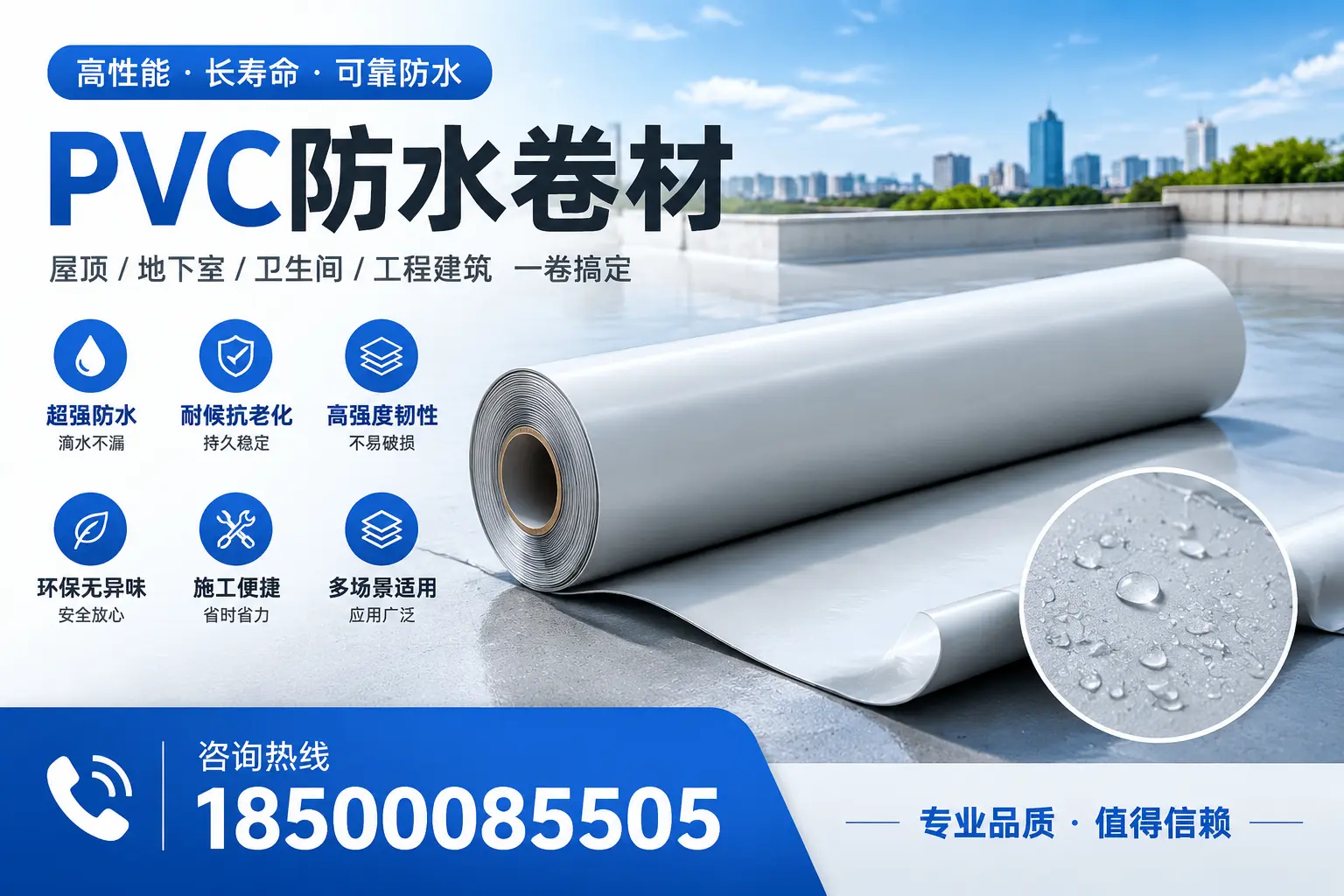 PVC防水卷材的防水效果评测,适合长治的科学依据